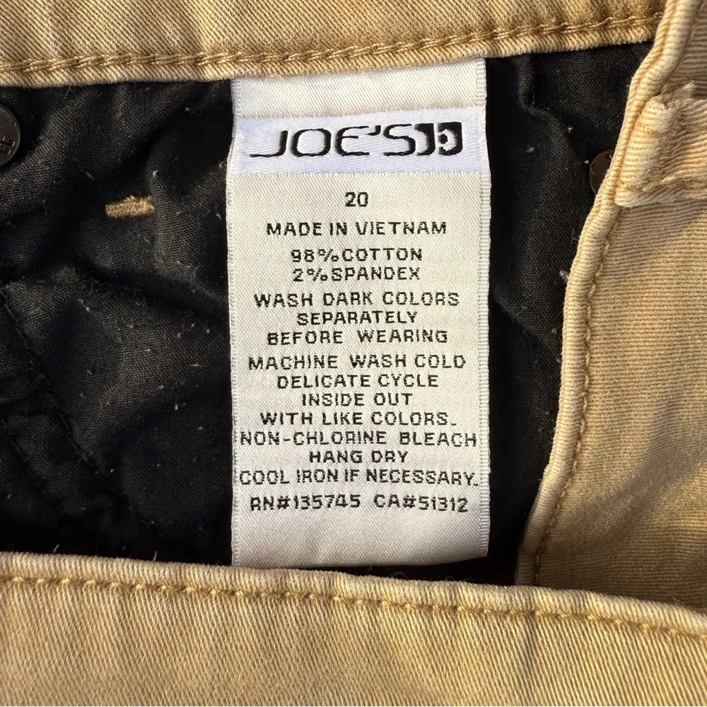 JOE’S JEANS Boys Size 20 Straight Leg Tan Khaki Zip Fly 5 Pocket Jeans - Picture 2 of 13